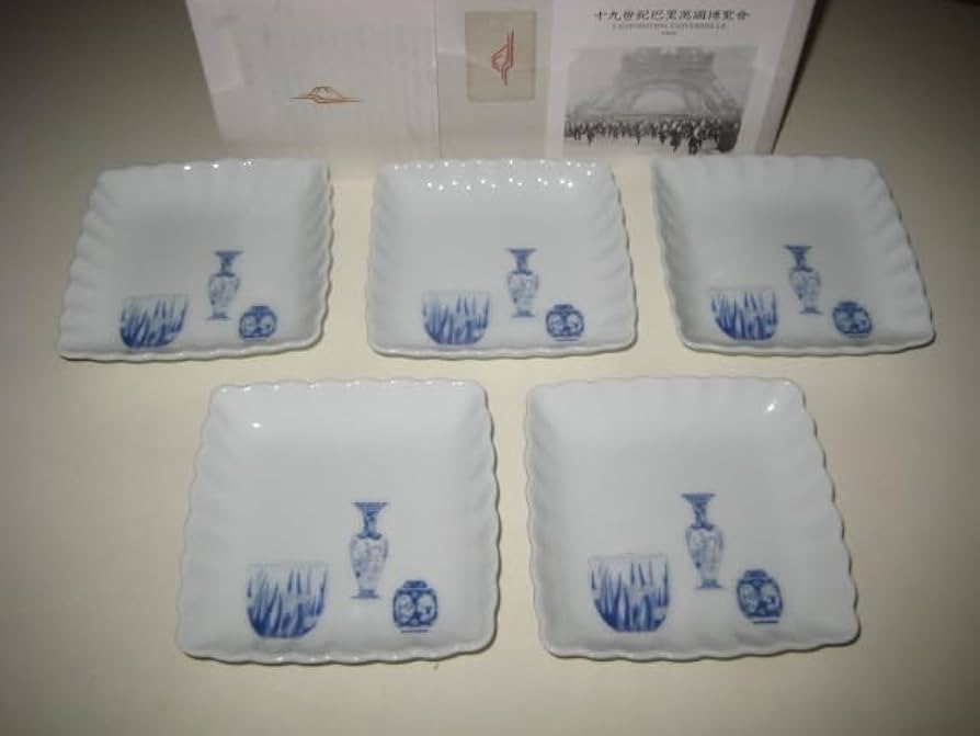 深川製磁　ブルーチャイナⅡ　豆皿揃　５枚　希少 深川製磁 ブルーチャイナⅡ 豆皿揃 5枚 希少 ブルーチャイナ